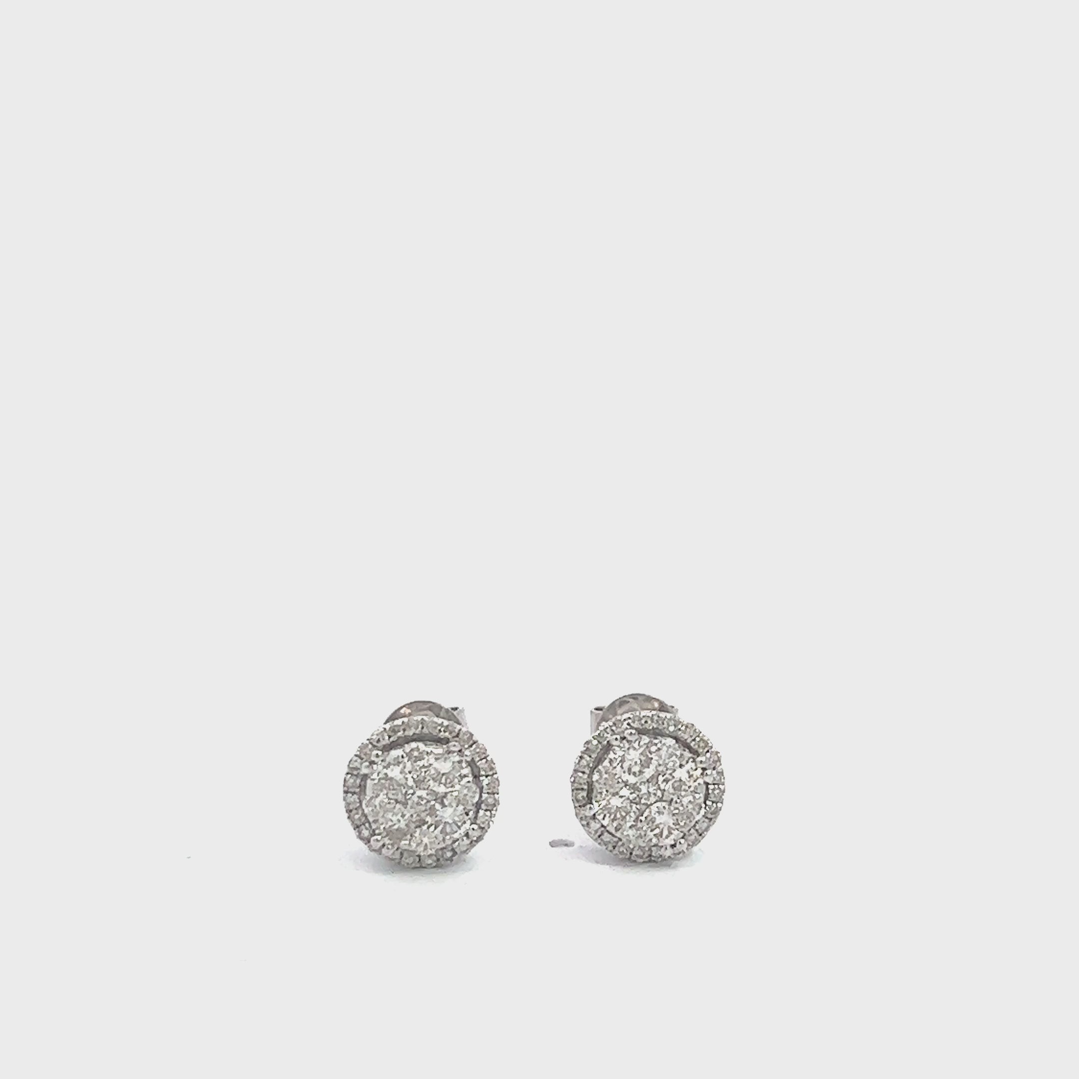 CL2035W $7,500.00CL2035W $7,500.00 14KW 1.00CTW DIAMOND ROUND SHAPED CLUSTER EARRING STUDS__2024-04-19-12-21-16.mp4