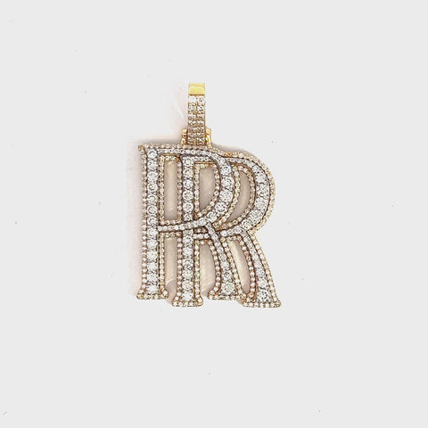 CHR1921YW $22,990.00 14KY+W 2.36CTW DIAMOND 3D INITIAL LOGO PENDANT - TWO TONE - 'RR' W! )14KY+W 2.35CTW DIAMOND 3D INITIAL LOGO PENDANT - TWO TONE - RR__2024-04-10-13-53-13.mp4