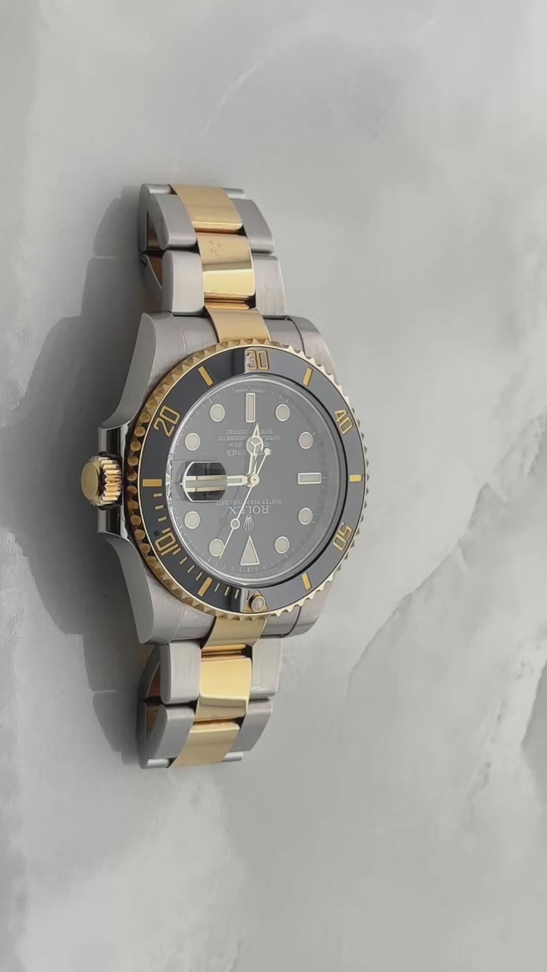 Rolex Submariner Date 40MM 116613LN Black Dial Black Ceramic Bezel Two Tone Yellow Gold Oyster Bracelet