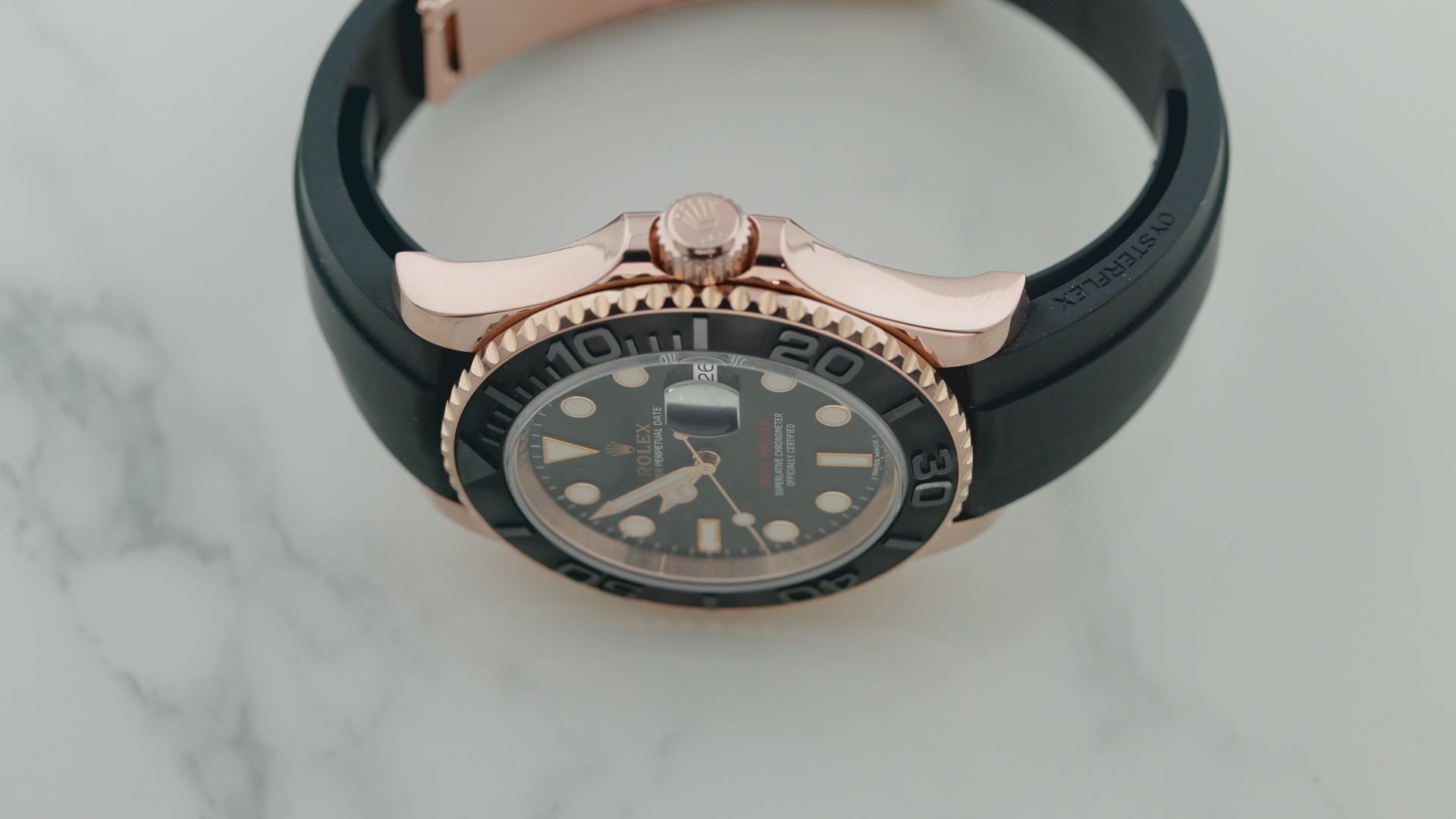 Rolex Yacht-Master 40MM 116655 Black Dial Black Ceramic Bezel Black Oysterflex Strap