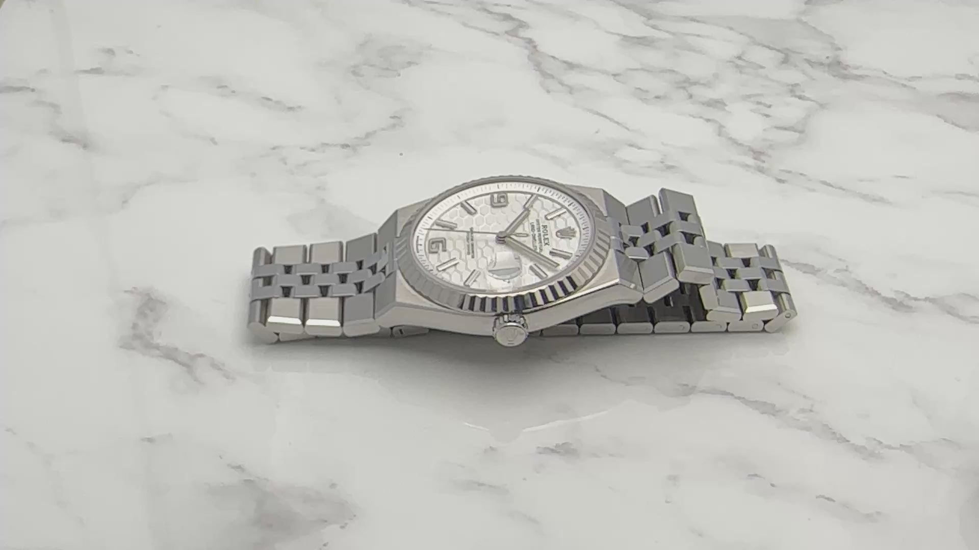 ROLEX LAND-DWELLER 40MM  WHITE HONEYCOMB DIAL 127334