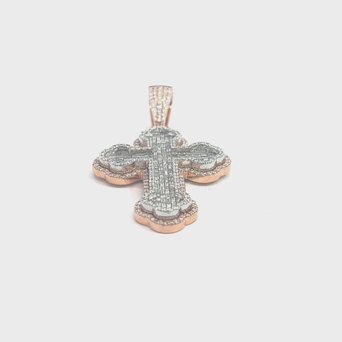 CR0692RW $44,990.00 14KR+W 3.75CTW BAGUETTE DIAMOND 3D INVERTED FLEUR DE LIS CROSS PENDANT14KR+W 3.76CTW BAGUETTE DIAMOND 3D INVERTED FLEUR DE LIS CROSS PENDANT__2024-04-09-17-48-47.mp4