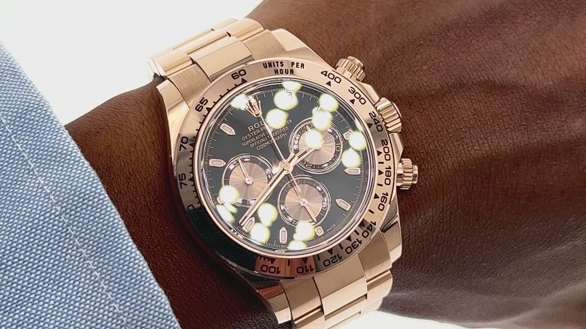 Rolex Cosmograph Daytona 40MM 116505 Black Dial Tachymeter Bezel 18K Rose Gold Oyster Bracelet