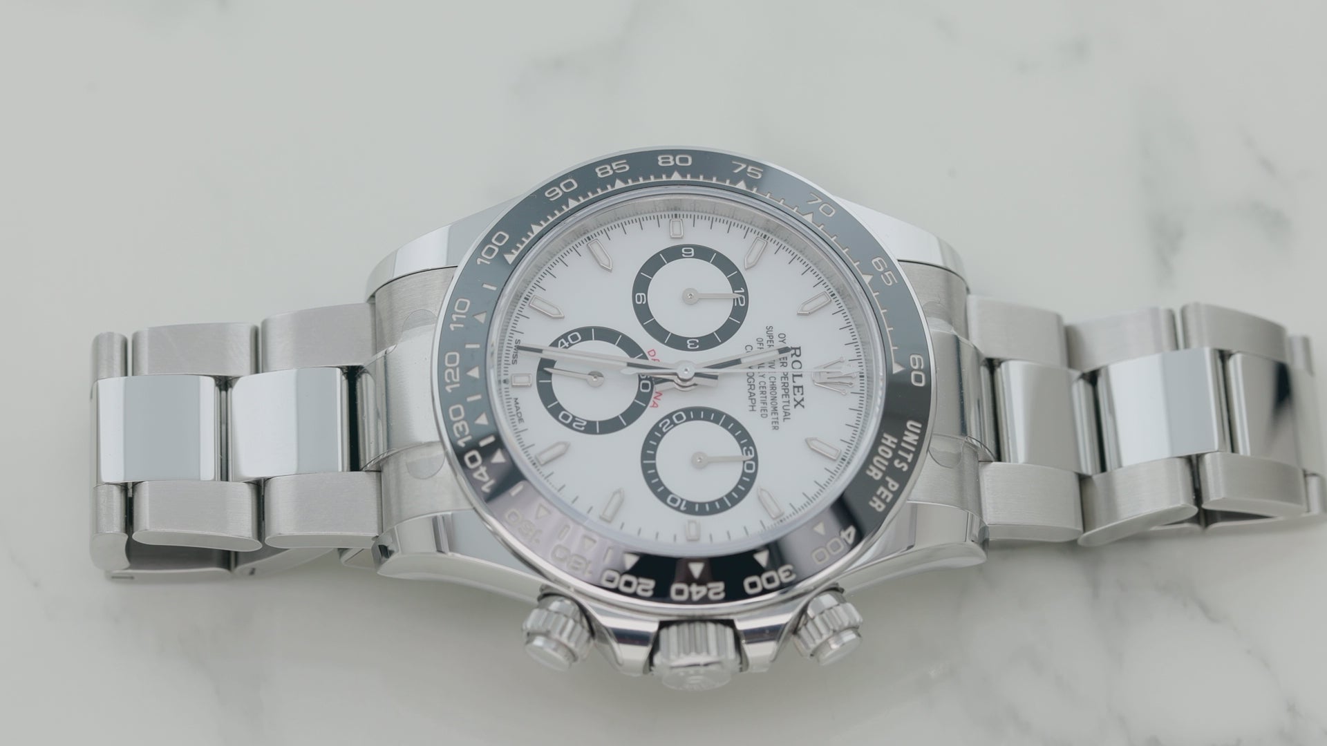 Rolex Cosmograph Daytona 40MM 126500LN White Dial Black Ceramic Tachymeter Bezel Stainless Steel Oyster Bracelet