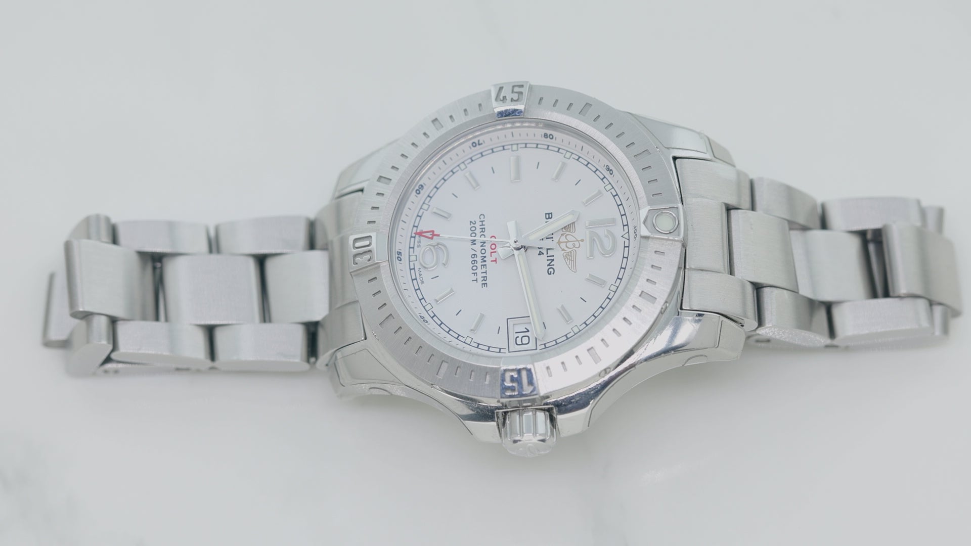 Breitling Colt A77388 33MM White Dial With Stainless Steel Bracelet
