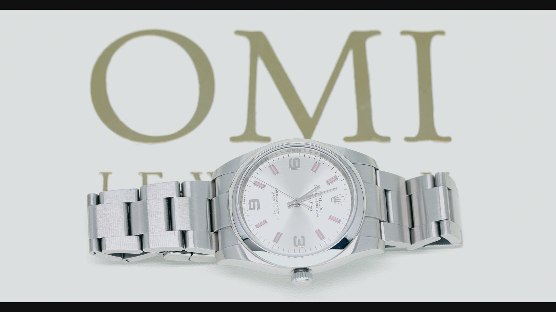 Rolex Air-King 34MM 114200 Silver Arabic Dial Smooth Bezel Stainless Steel Oyster Bracelet