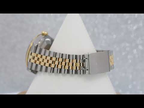 Rolex Datejust 36MM 16013 Diamond Paved Rainbow Eastern Arabic Dial Fluted Bezel Two Tone Yellow Gold Jubilee Bracelet