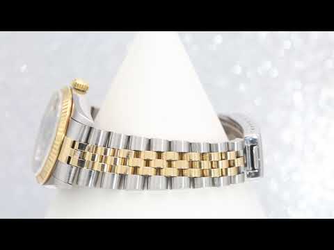 Rolex Datejust 31MM 6824 Blue Diamond Dial Fluted Bezel Two Tone Yellow Gold Jubilee Bracelet