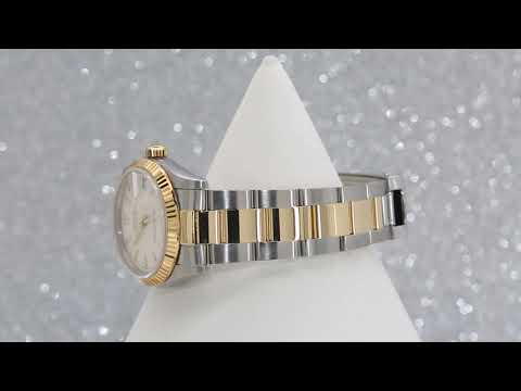 Rolex Datejust 31MM 6824 Ivory Pattern Dial Fluted Bezel Two Tone Yellow Gold Oyster Bracelet