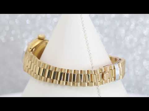 Rolex Datejust 26MM 69178 White Mother of Pearl Diamond Dial Fluted Bezel 18K Yellow Gold President Bracelet