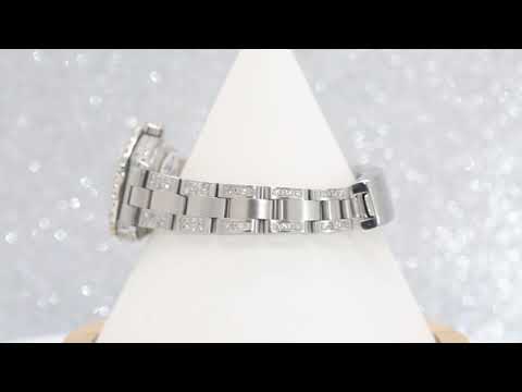 Rolex Datejust 26MM 69160 Red Diamond Dial Diamond Bezel Stainless Steel Semi Diamond Oyster Bracelet 5.25ct