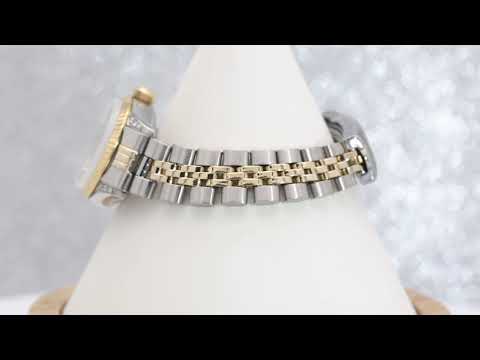 Rolex Datejust 26MM 69173 Turquoise Diamond Dial Fluted Bezel Two Tone Yellow Gold Jubilee Bracelet