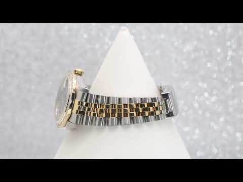 Rolex Datejust 31MM 6824 Blue Roman Diamond Dial Diamond Bezel Two Tone Yellow Gold Jubilee Bracelet