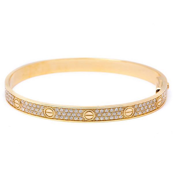 18K GOLD BANGLE BRACELET 4.05 CT DIAMONDS