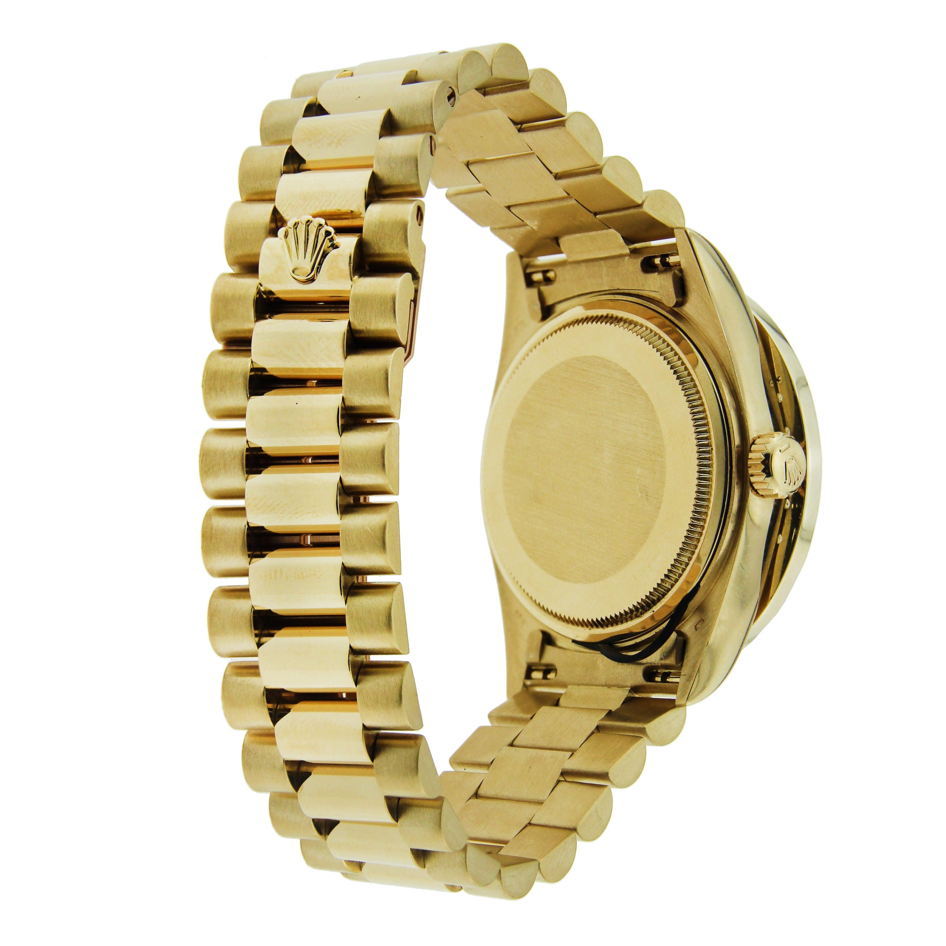 Rolex Day-Date 36MM 18038 Champagne Roman Diamond Dial Diamond Bezel 18K Yellow Gold President Bracelet 4ct