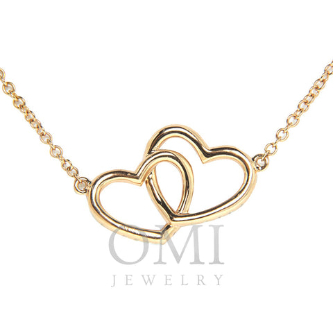 Macy's Double Wavy Heart Diamond Pendant Necklace in 18k Gold over Sterling  Silver (1/10 ct. t.w.) - Macy's