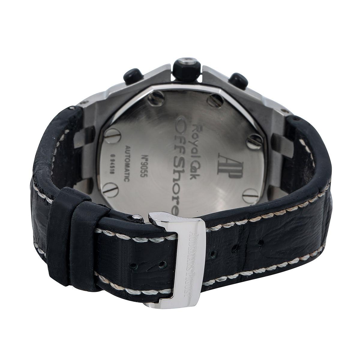Audemars Piguet Royal Oak Offshore 42MM 26170ST White Arabic Dial Stainless Steel Bezel Black Alligator Leather Strap