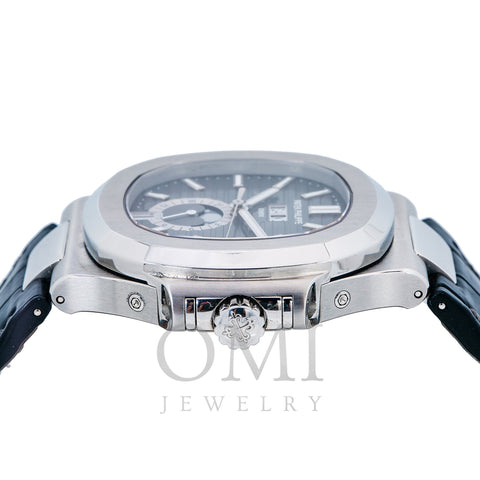 Patek Philippe  Nautilus Black Strap Stainless Steel Watch 5726A-001