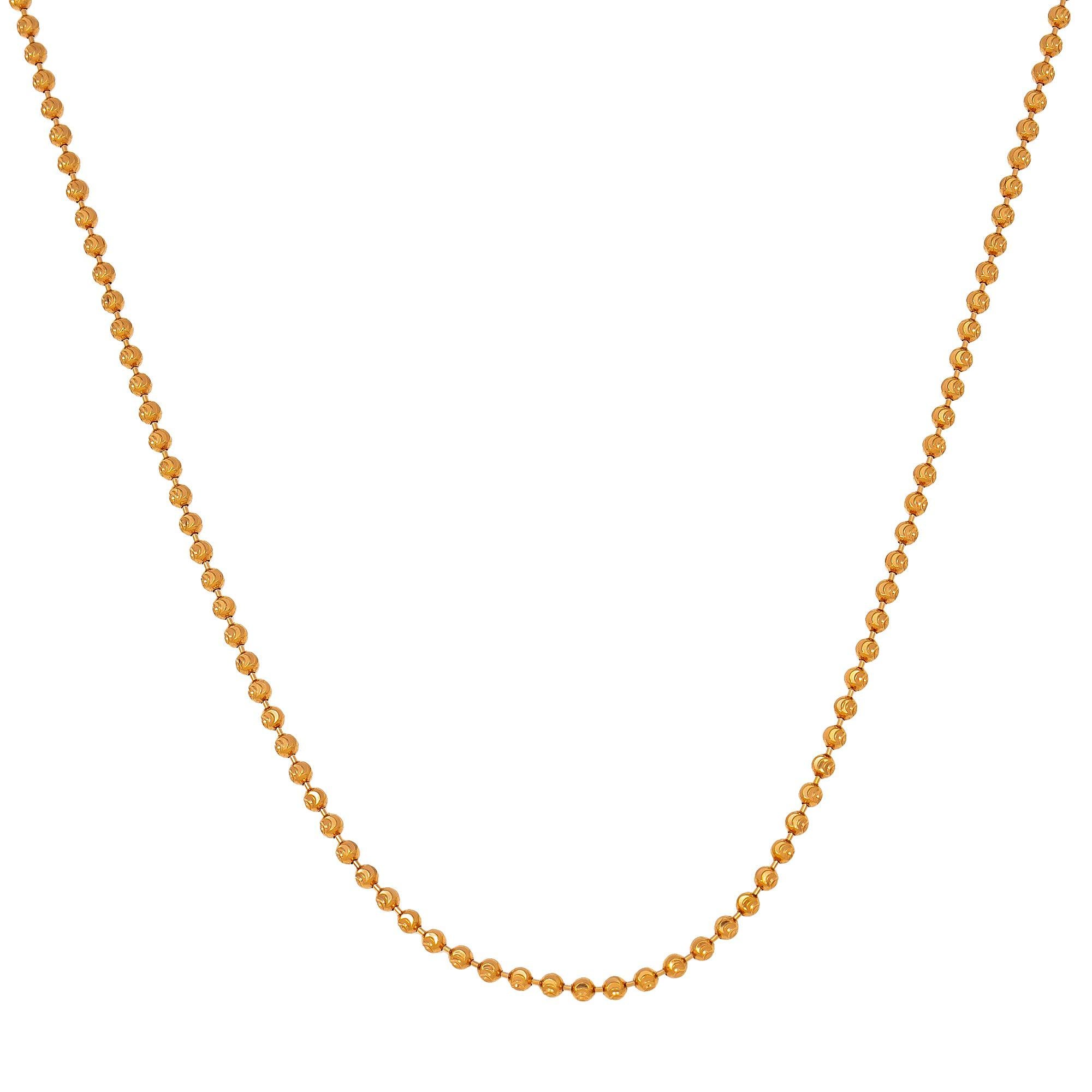 10K Rose Gold 1.73mm Moon Bead Chain Available In Sizes 18"-26"