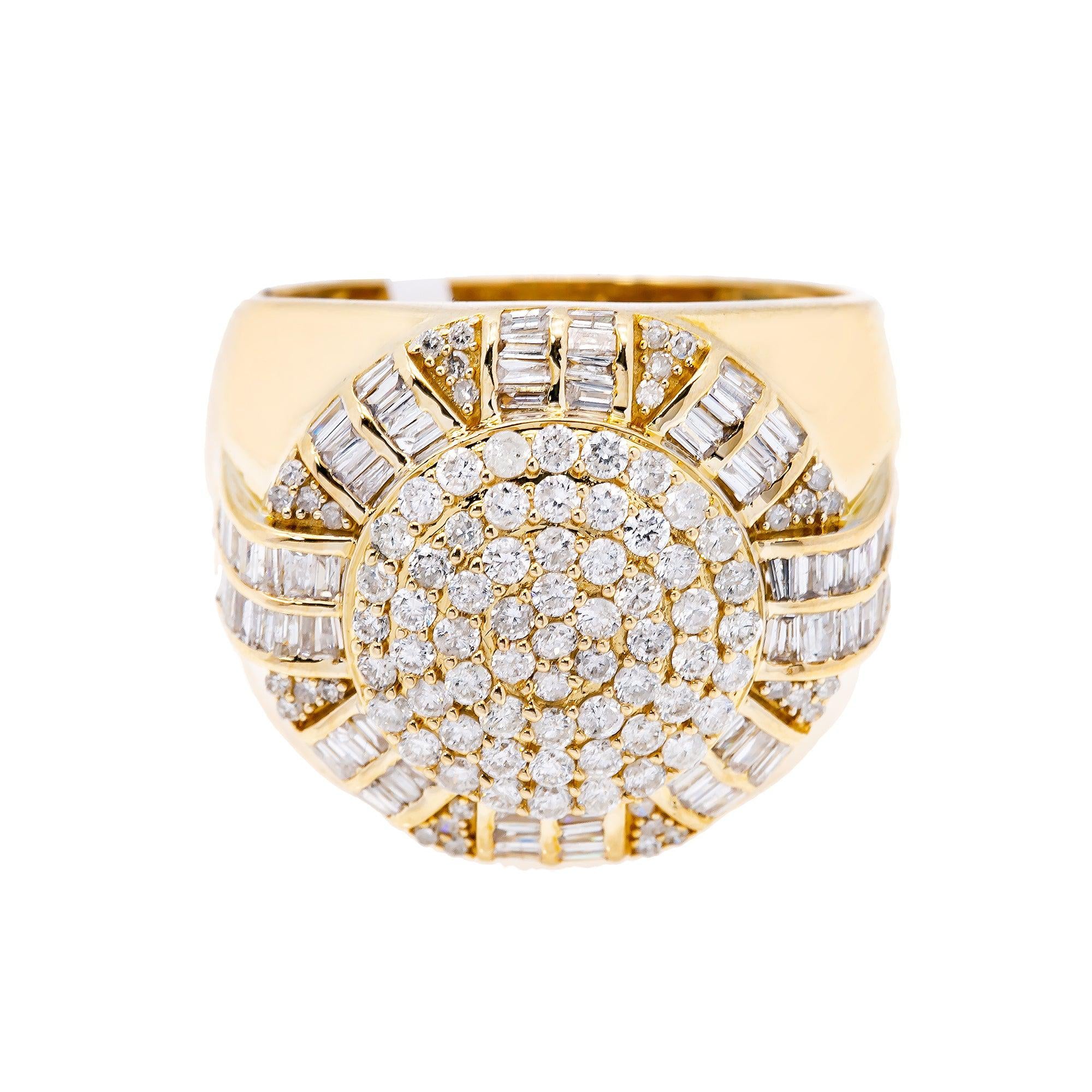 14K YELLOW GOLD MEN'S RING WITH 1.78 CT DIAMONDS