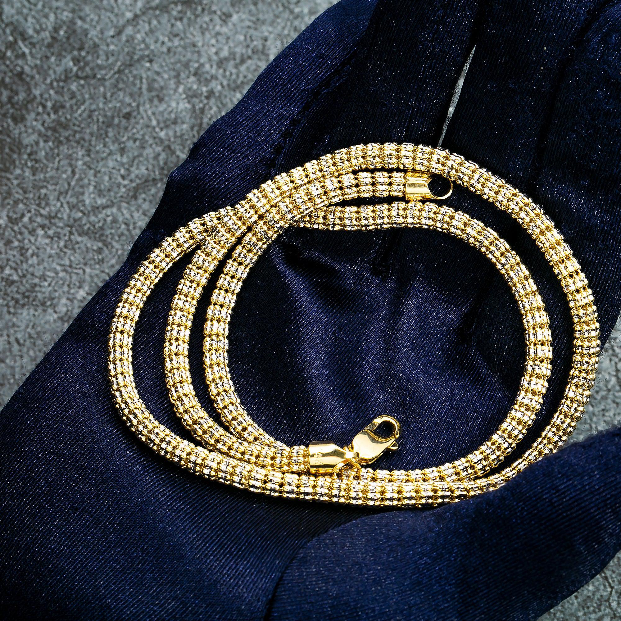 14k Yellow Gold 4.63mm Laser Chain Available In Sizes 18"-26"