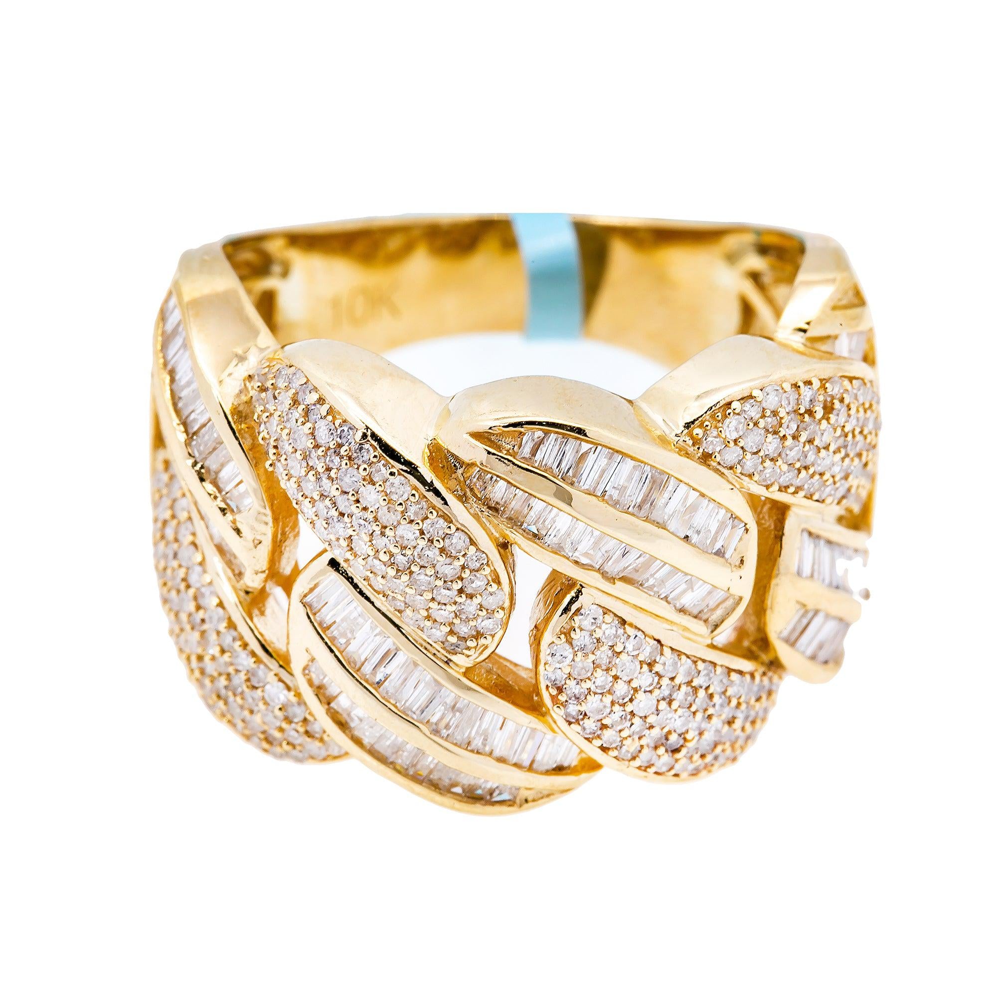 14K YELLOW GOLD MEN'S RING WITH 1.48 CT DIAMONDS