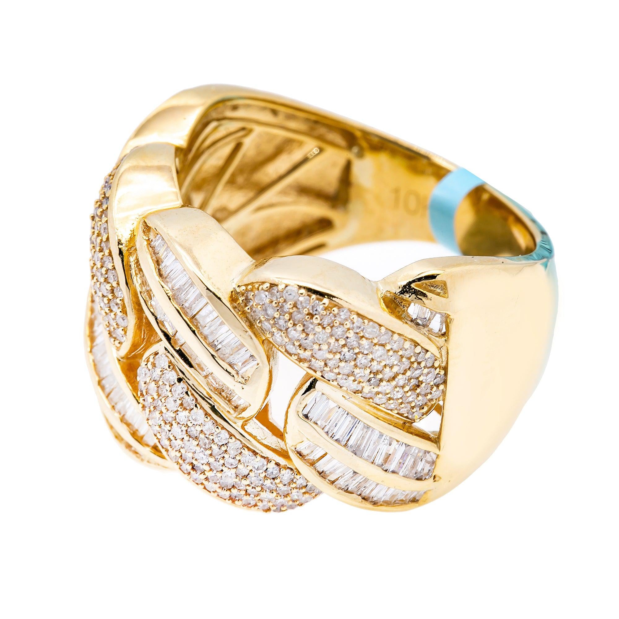 14K YELLOW GOLD MEN'S RING WITH 1.48 CT DIAMONDS