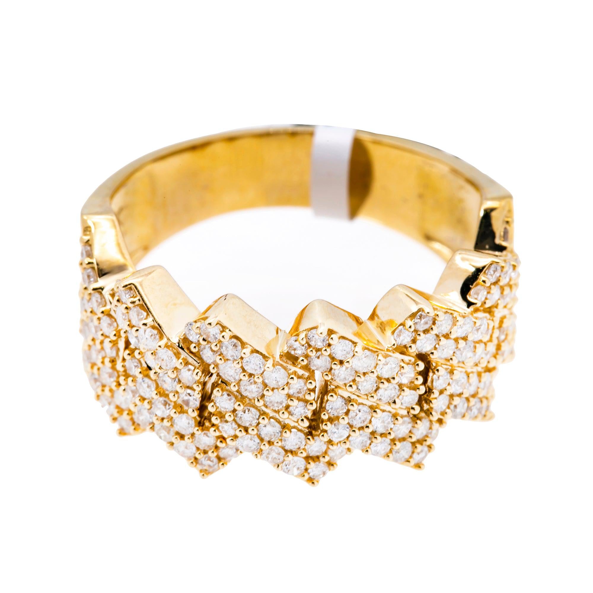 14K YELLOW GOLD MEN'S RING WITH 1.14 CT DIAMONDS