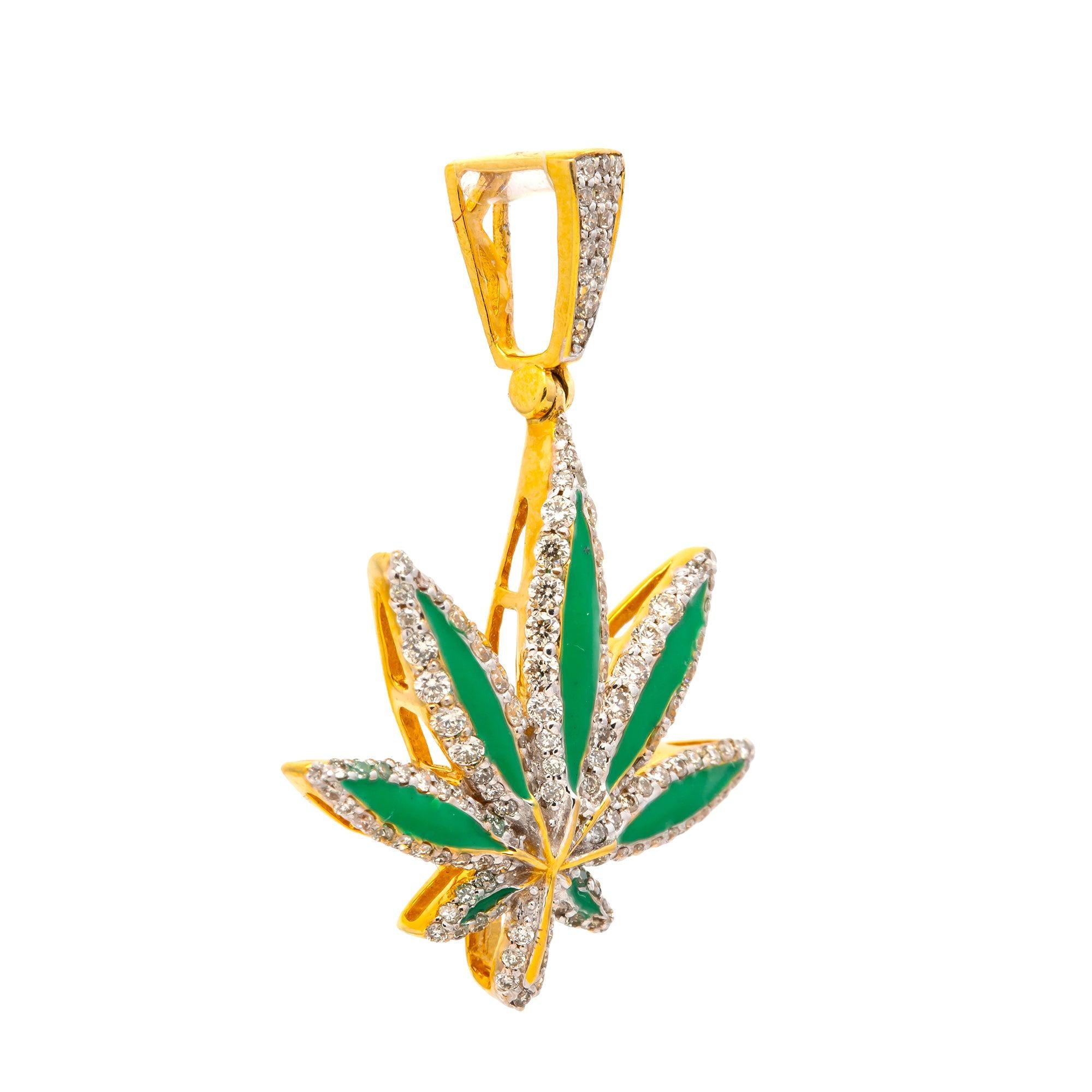 10K GOLD DIAMOND HERBAL MEDICINE PENDANT 0.55 CT