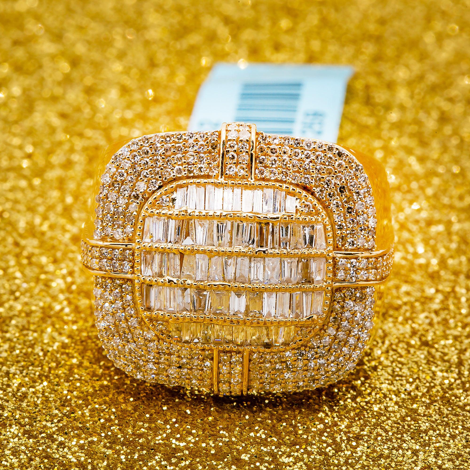 14K YELLOW GOLD MEN'S RING WITH 1.81 CT DIAMONDS