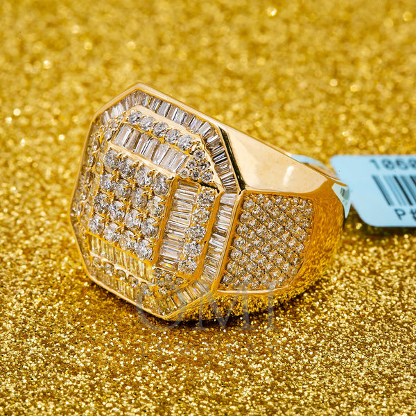 14K YELLOW GOLD MEN'S RING WITH 3.45 CT DIAMONDS