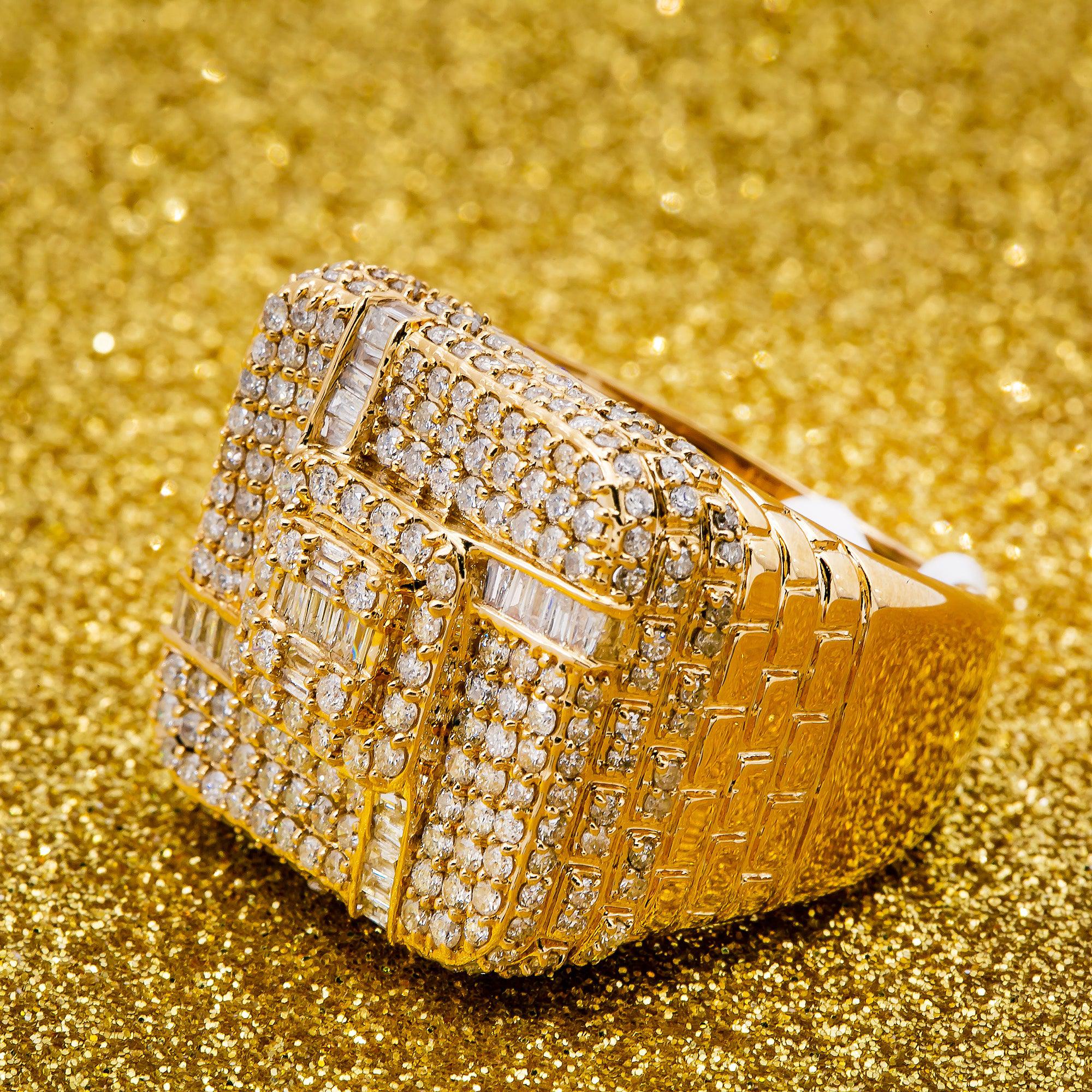 14K YELLOW GOLD MEN'S RING WITH 2.37 CT DIAMONDS