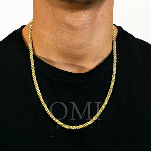10k Yellow Gold 4.12mm Moon Laser Chain Available In Sizes 18