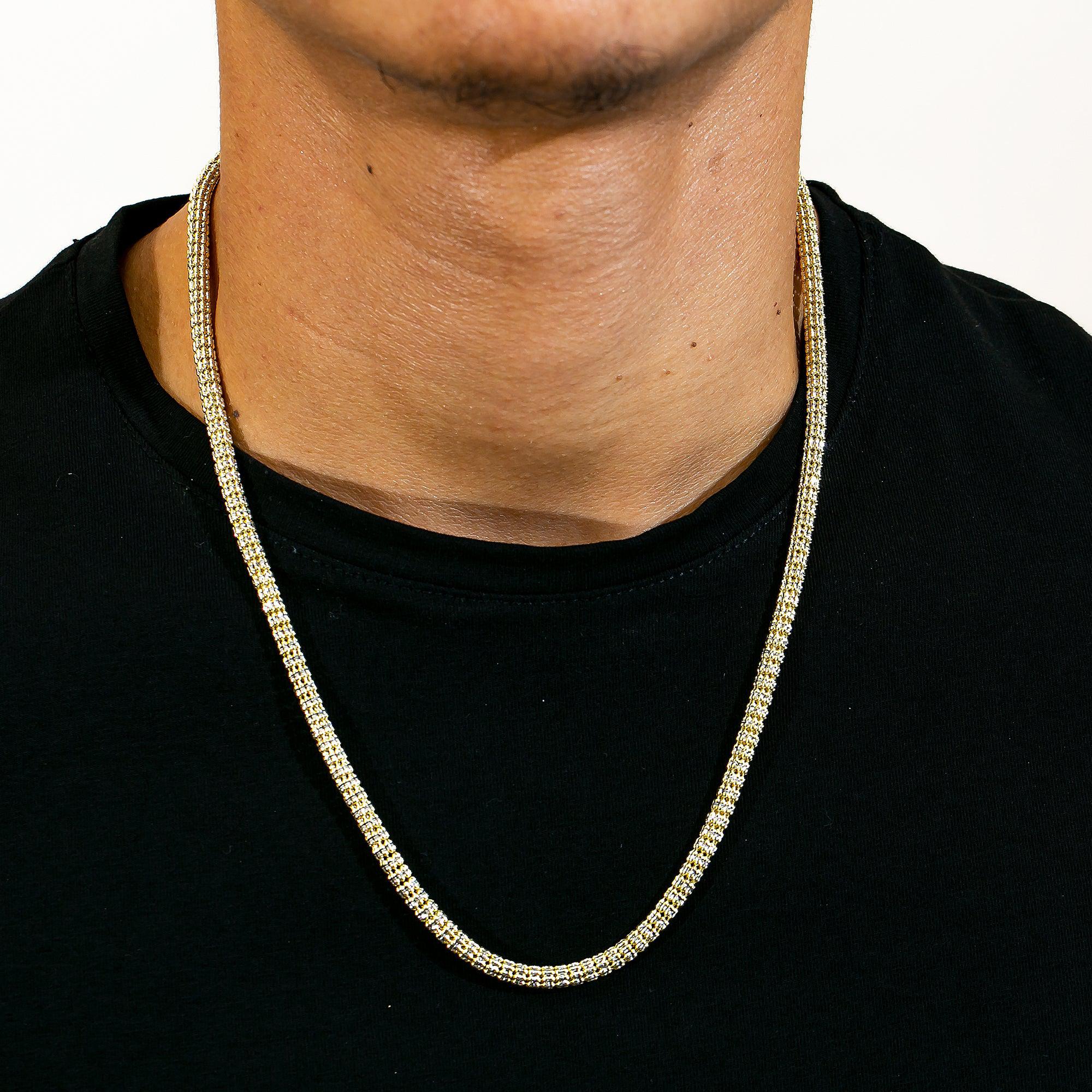14k Yellow Gold 4.63mm Laser Chain Available In Sizes 18"-26"