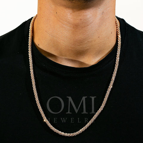 10K ROSE GOLD 4.61MM MOON LASER CHAIN AVAILABLE IN SIZES 18