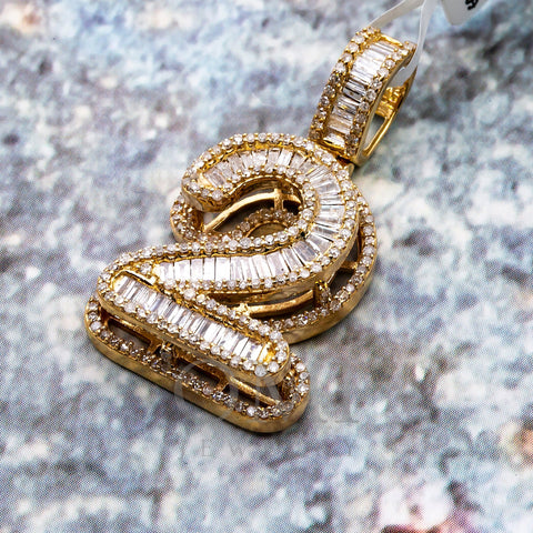 14K GOLD NUMBER 2 PENDANT WITH 1.29 CT DIAMONDS