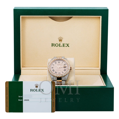 Rolex Datejust Diamond Watch, 126331 41mm, Champagne Diamond Dial With Two Tone Oyster Bracelet
