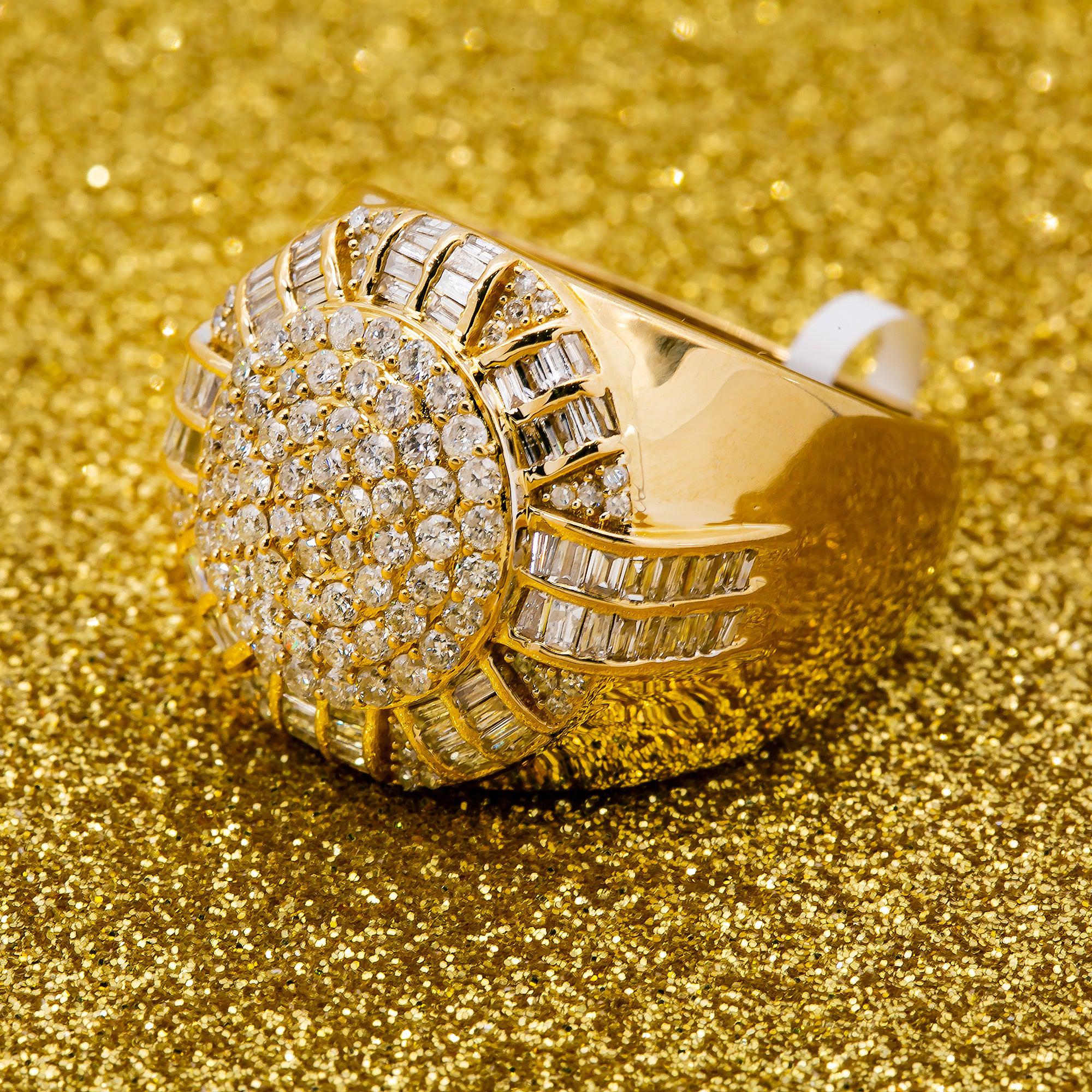 14K YELLOW GOLD MEN'S RING WITH 1.78 CT DIAMONDS