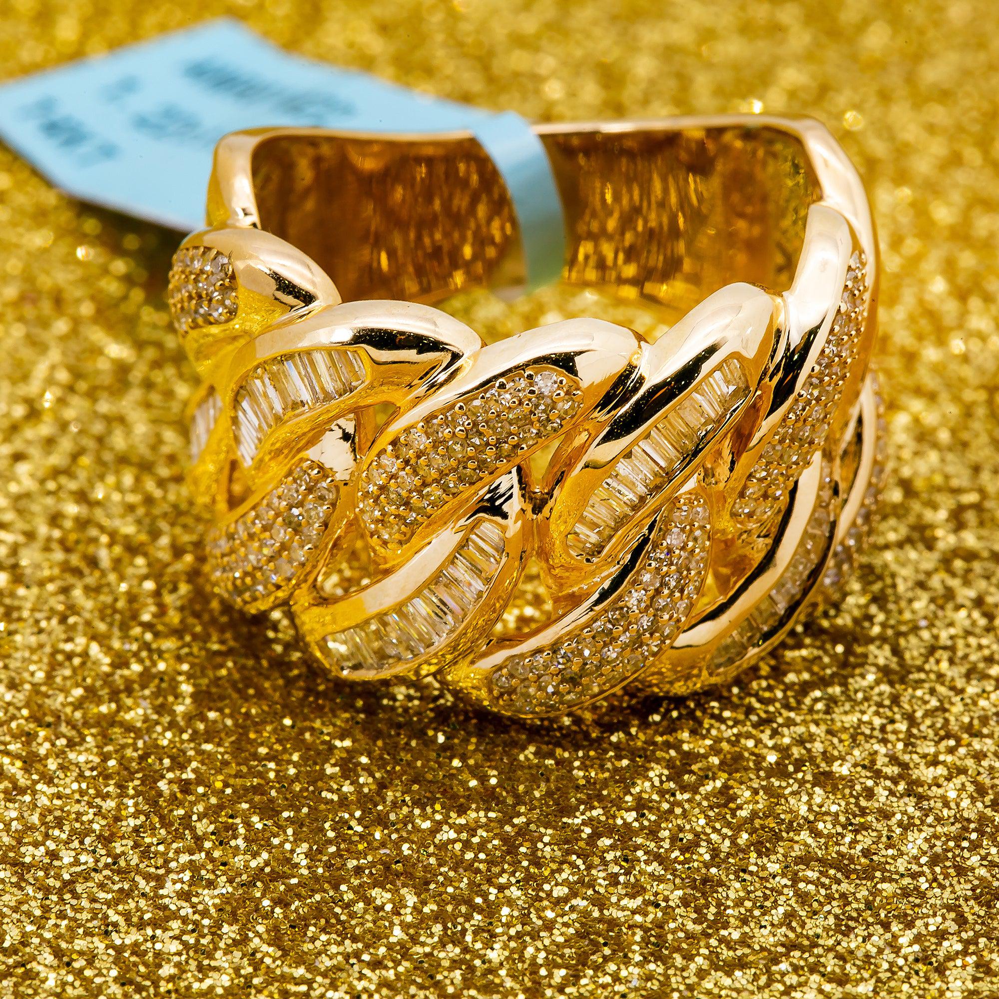 14K YELLOW GOLD MEN'S RING WITH 1.48 CT DIAMONDS