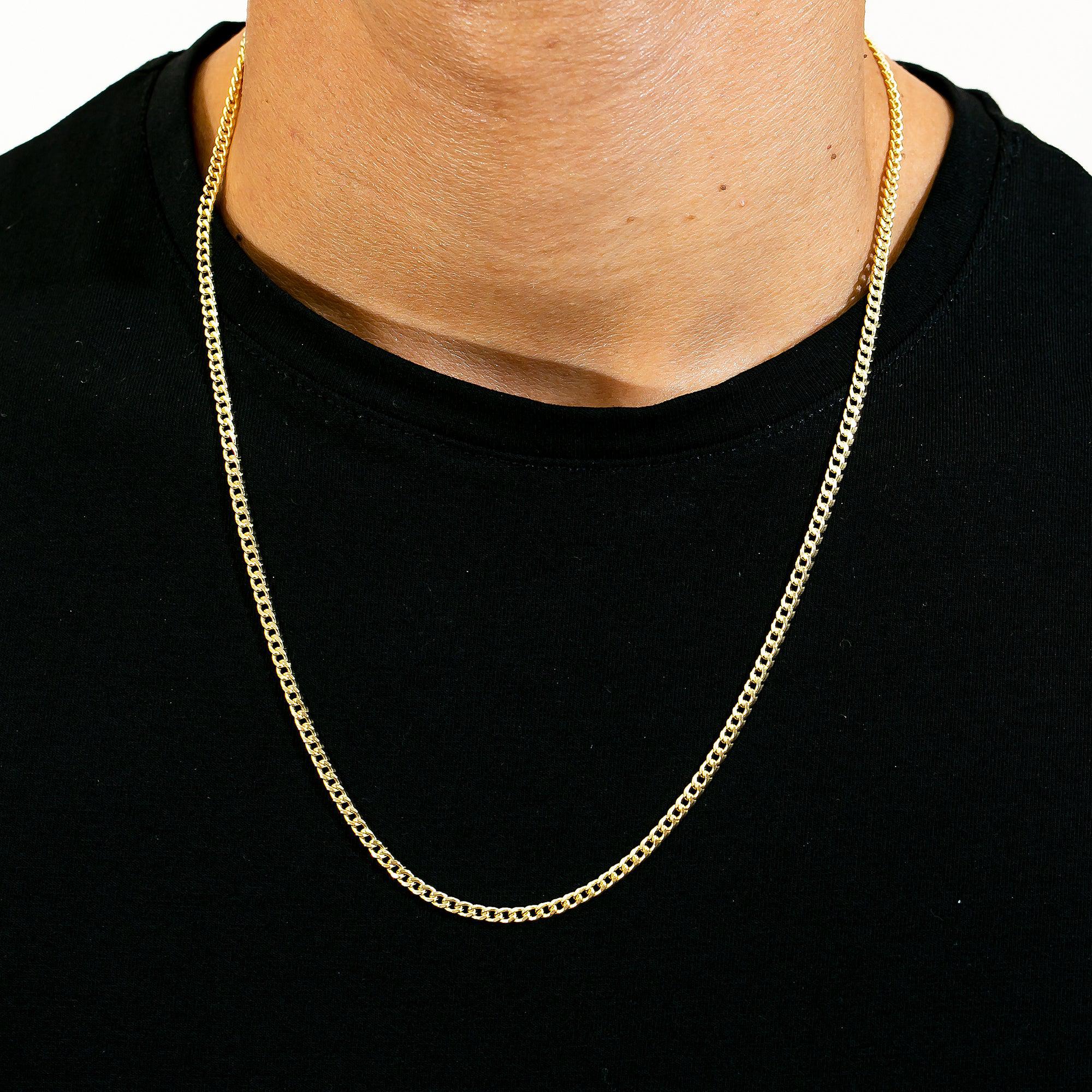 10k Yellow Gold 3mm Hollow Cuban Chain Available In Sizes 18"-26"