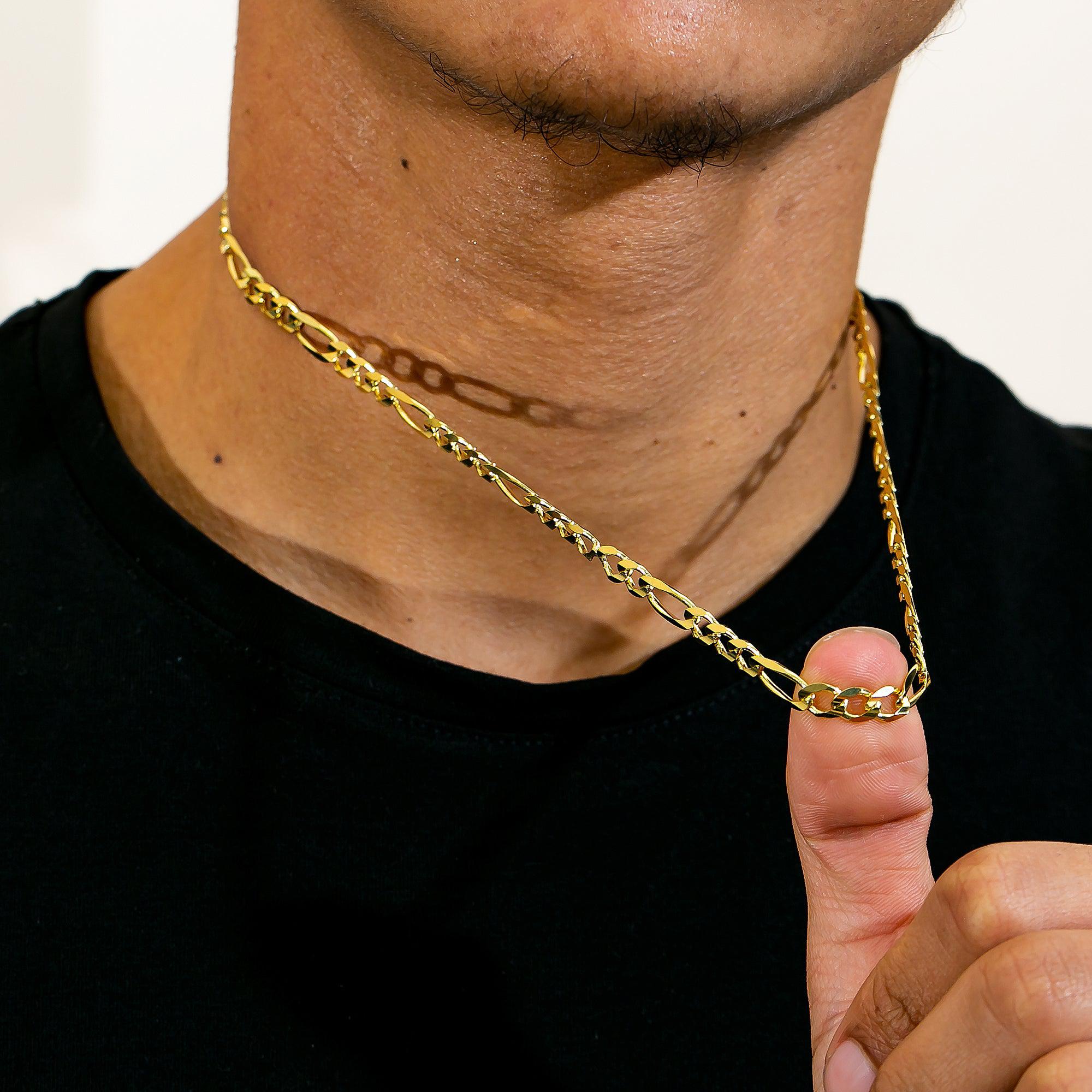 14k Yellow Gold 4.87mm Figaro Chain Available In Sizes 18"-26"