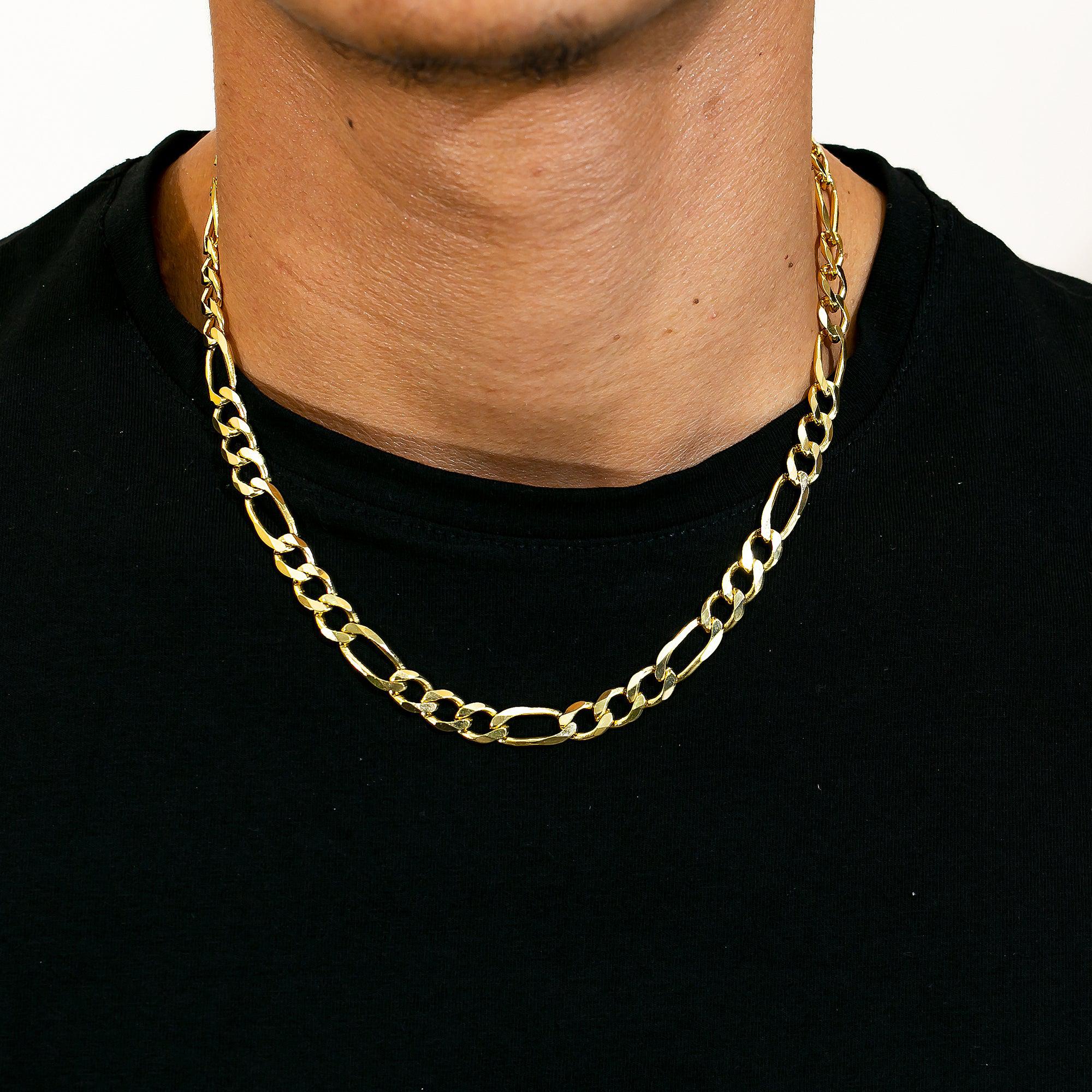 14k Yellow Gold 8mm Figaro Chain Available In Sizes 18"-24"