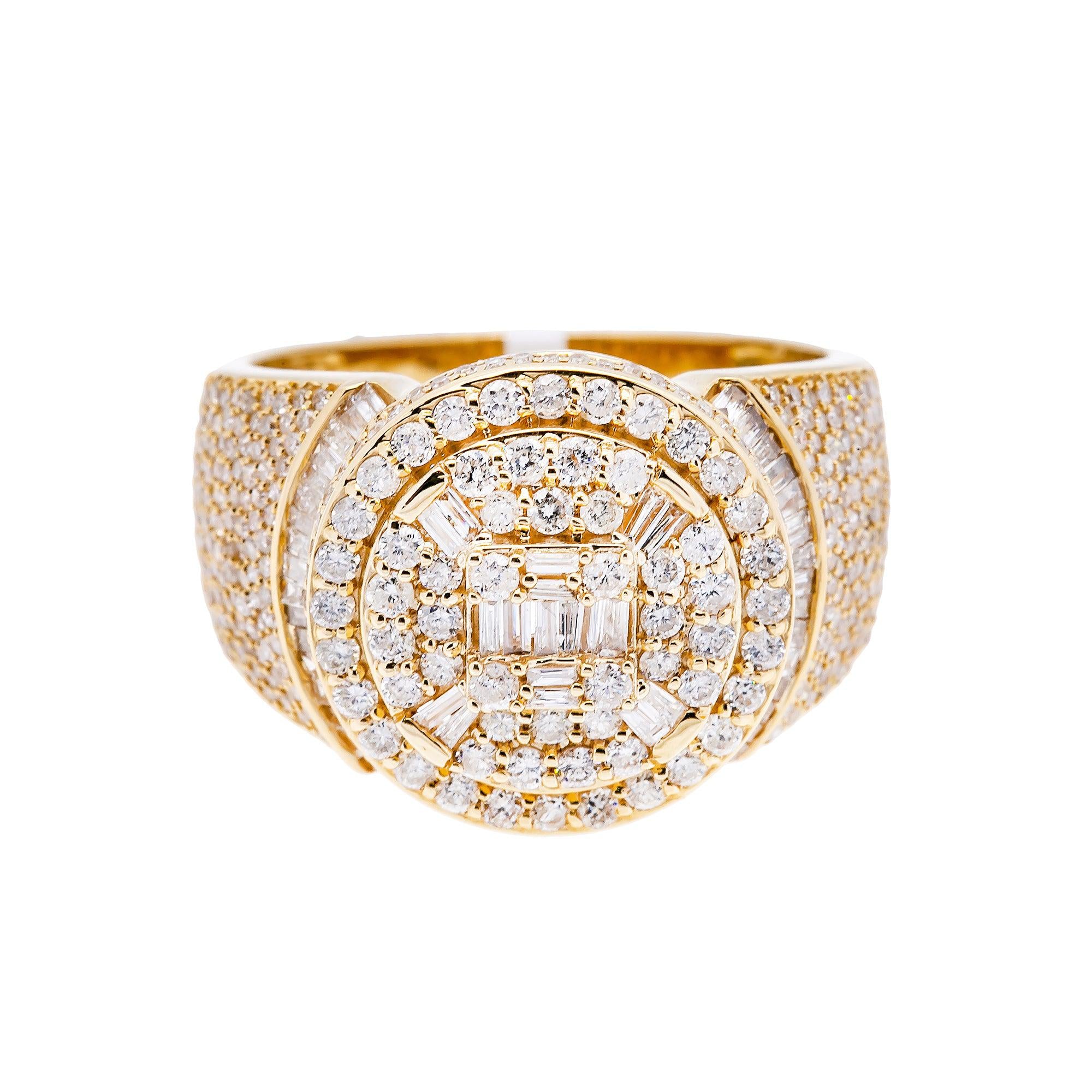 14K YELLOW GOLD MEN'S RING WITH 2.15 CT DIAMONDS