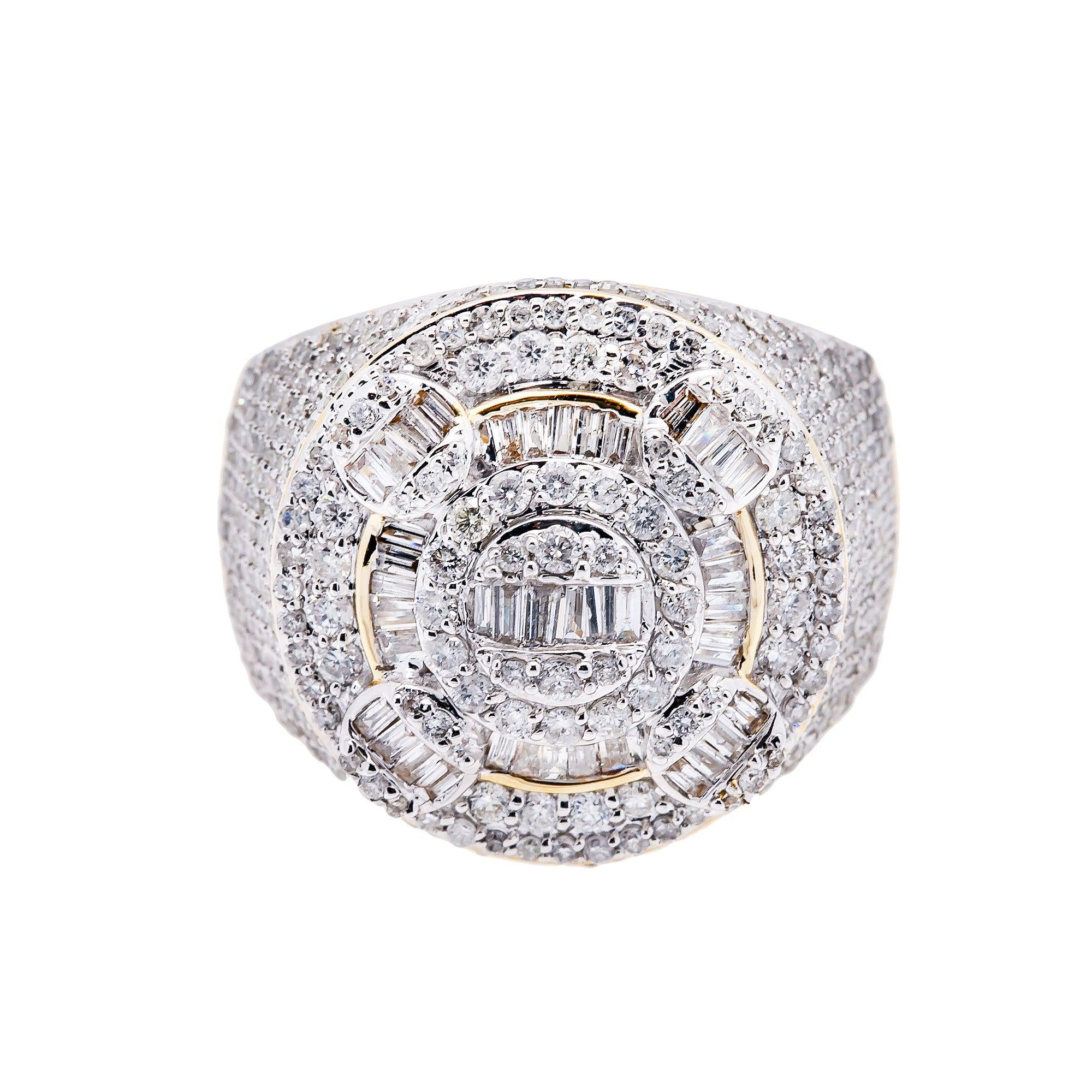 14K YELLOW GOLD MEN'S RING WITH 2.20 CT DIAMONDS
