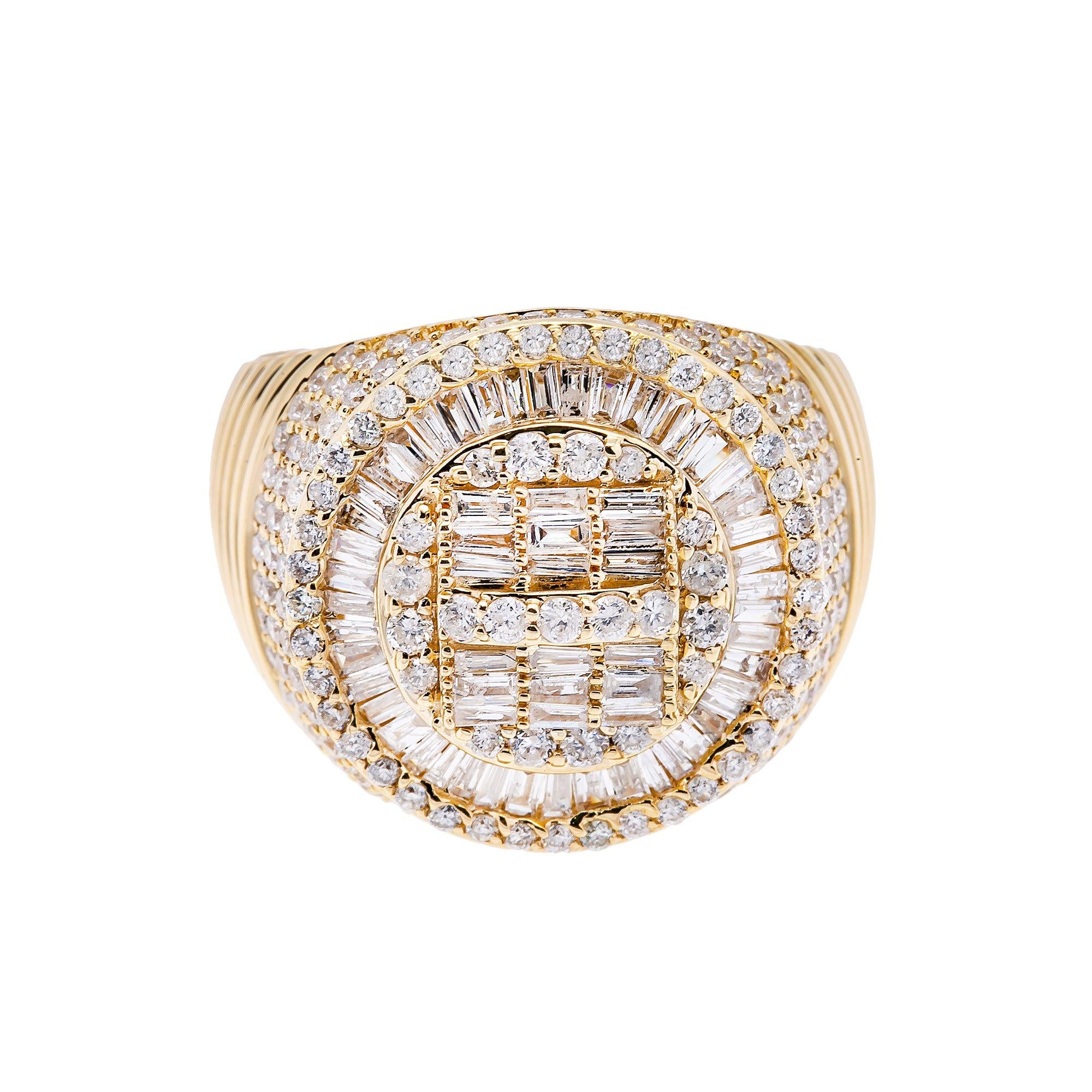 14K YELLOW GOLD MEN'S RING WITH 1.95 CT DIAMONDS
