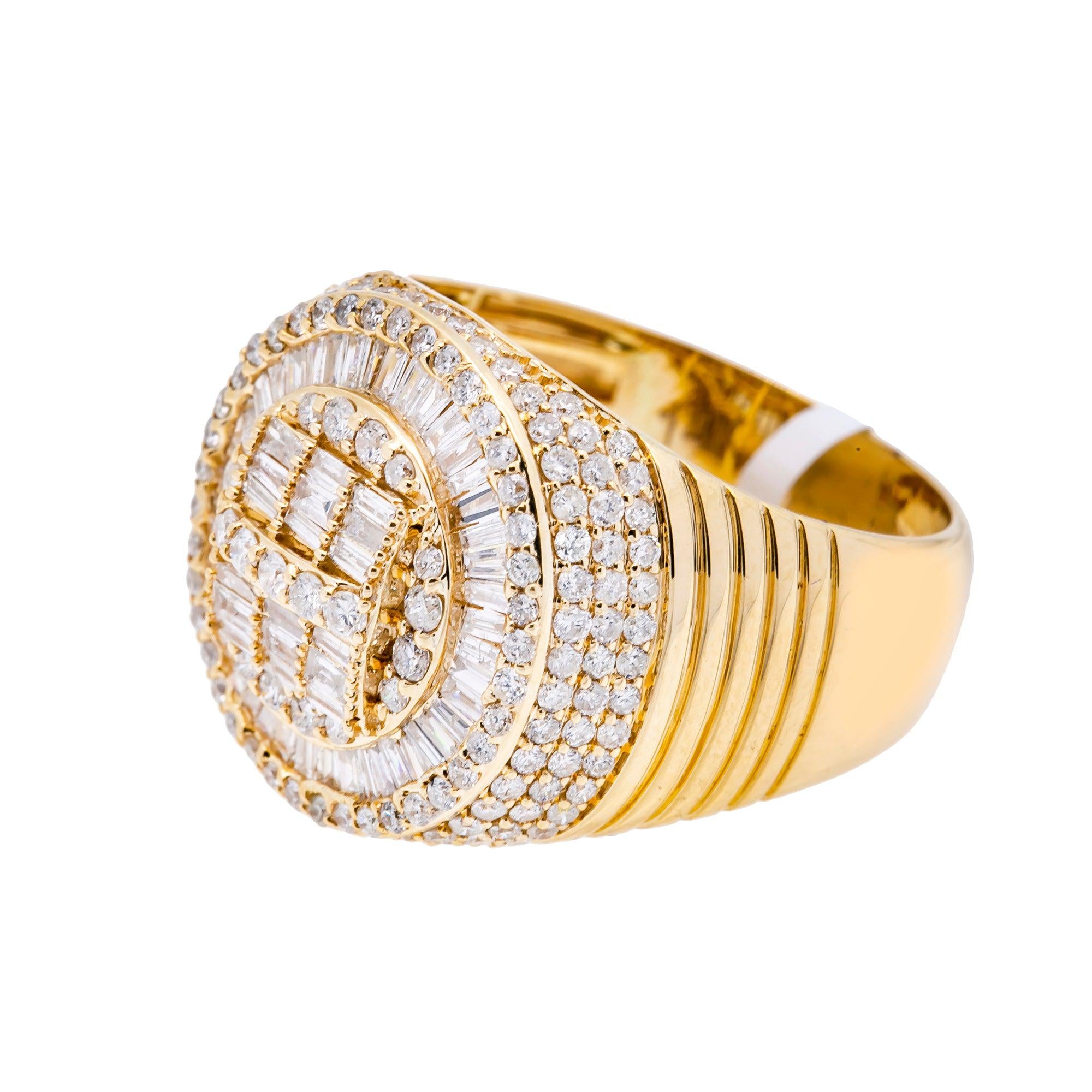 14K YELLOW GOLD MEN'S RING WITH 1.95 CT DIAMONDS