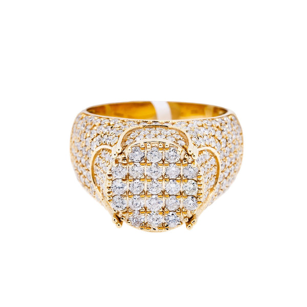 14K YELLOW GOLD MEN'S RING WITH 3.32 CT DIAMONDS