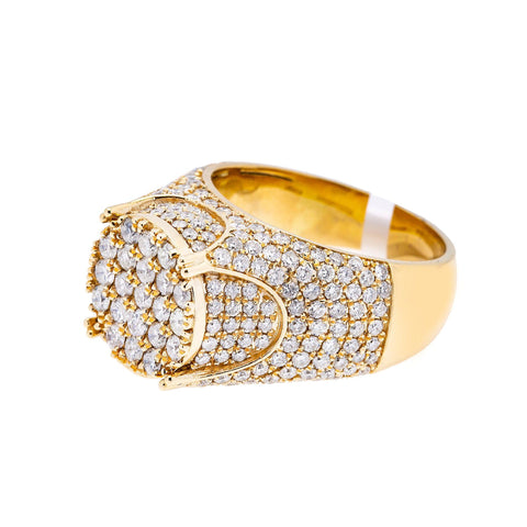 14K YELLOW GOLD MEN'S RING WITH 3.32 CT DIAMONDS