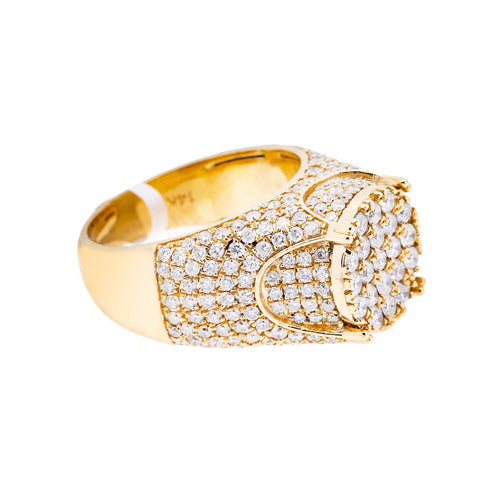 14K YELLOW GOLD MEN'S RING WITH 3.32 CT DIAMONDS