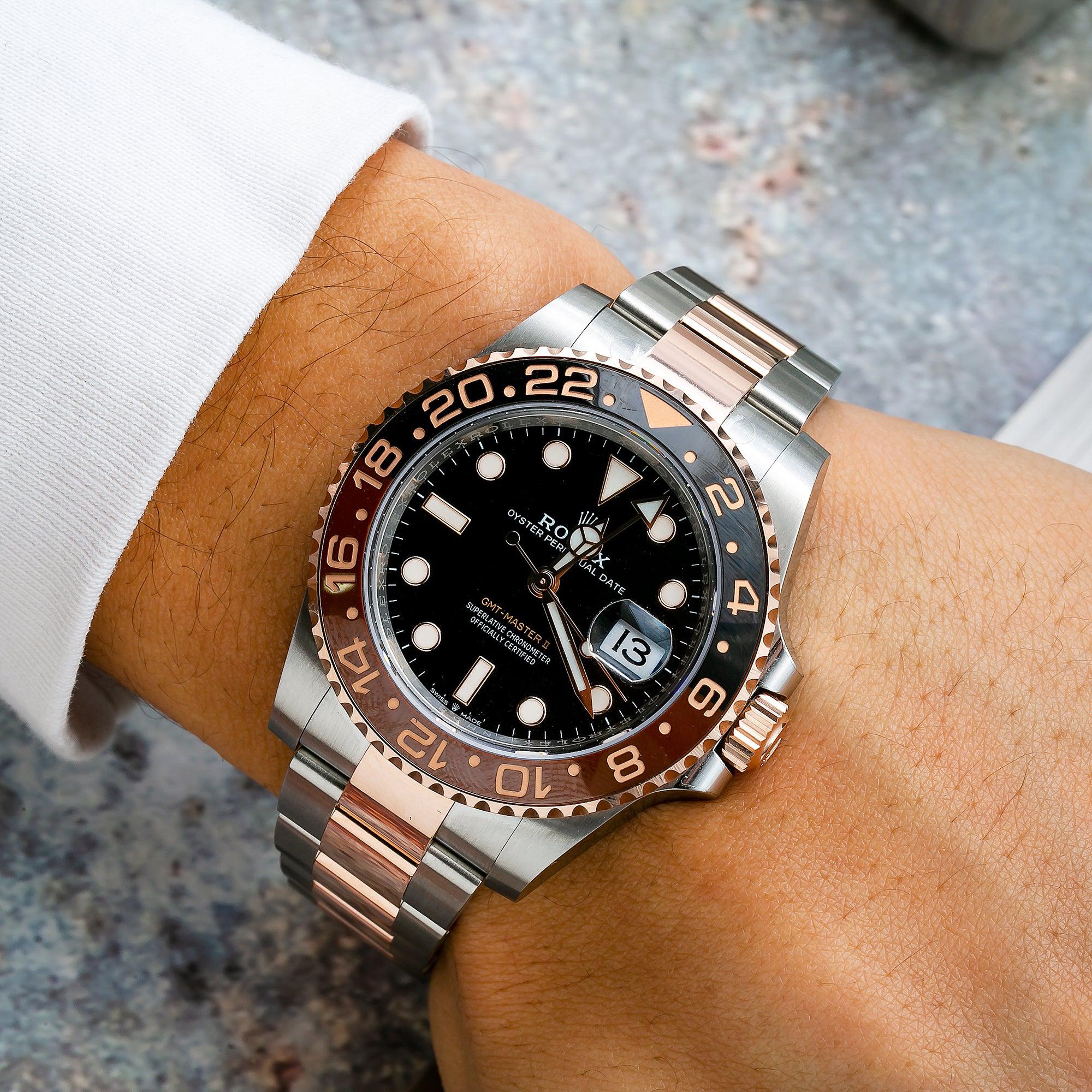 Rolex GMT-Master II 40MM 126711CHNR Root Beer Black Dial Black & Brown Ceramic Bezel Two Tone Rose Gold Oyster Bracelet